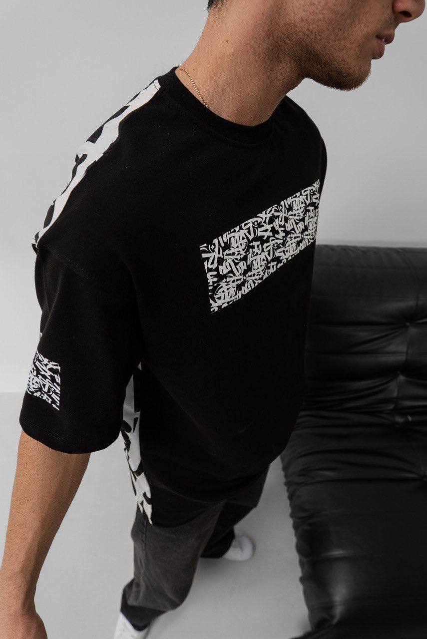 Graffiti Print Oversized T-Shirt - Unisex Urban Streetwear Tee