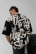 Graffiti Print Oversized T-Shirt - Unisex Urban Streetwear Tee
