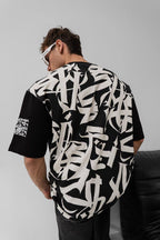 Graffiti Print Oversized T-Shirt - Unisex Urban Streetwear Tee