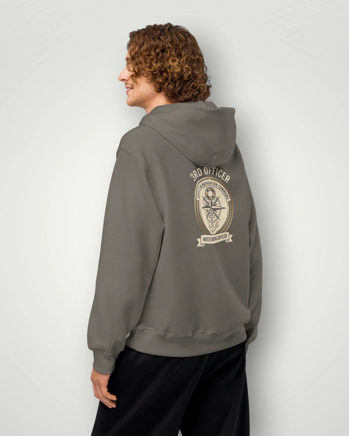 3rd Officer Vintage Emblem Oversized Hoodie