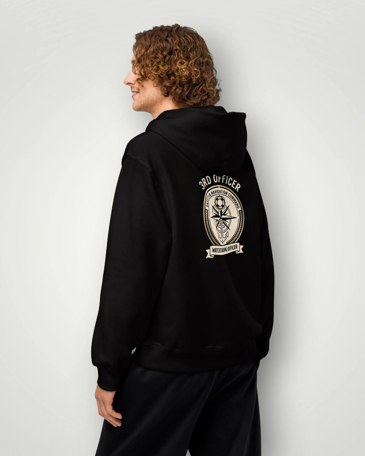 3rd Officer Vintage Emblem Oversized Hoodie