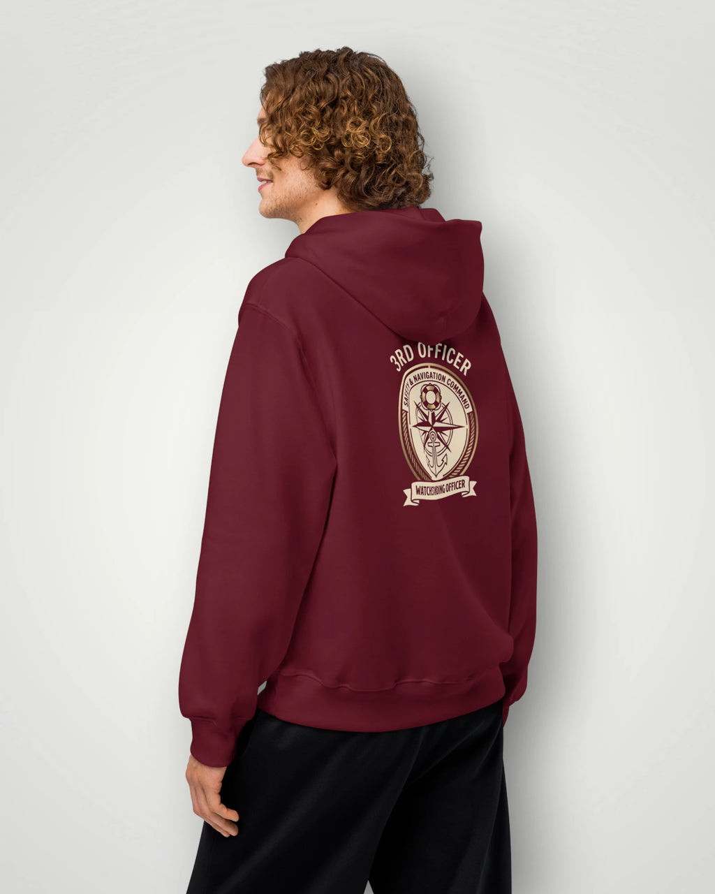 3rd Officer Vintage Emblem Oversized Hoodie