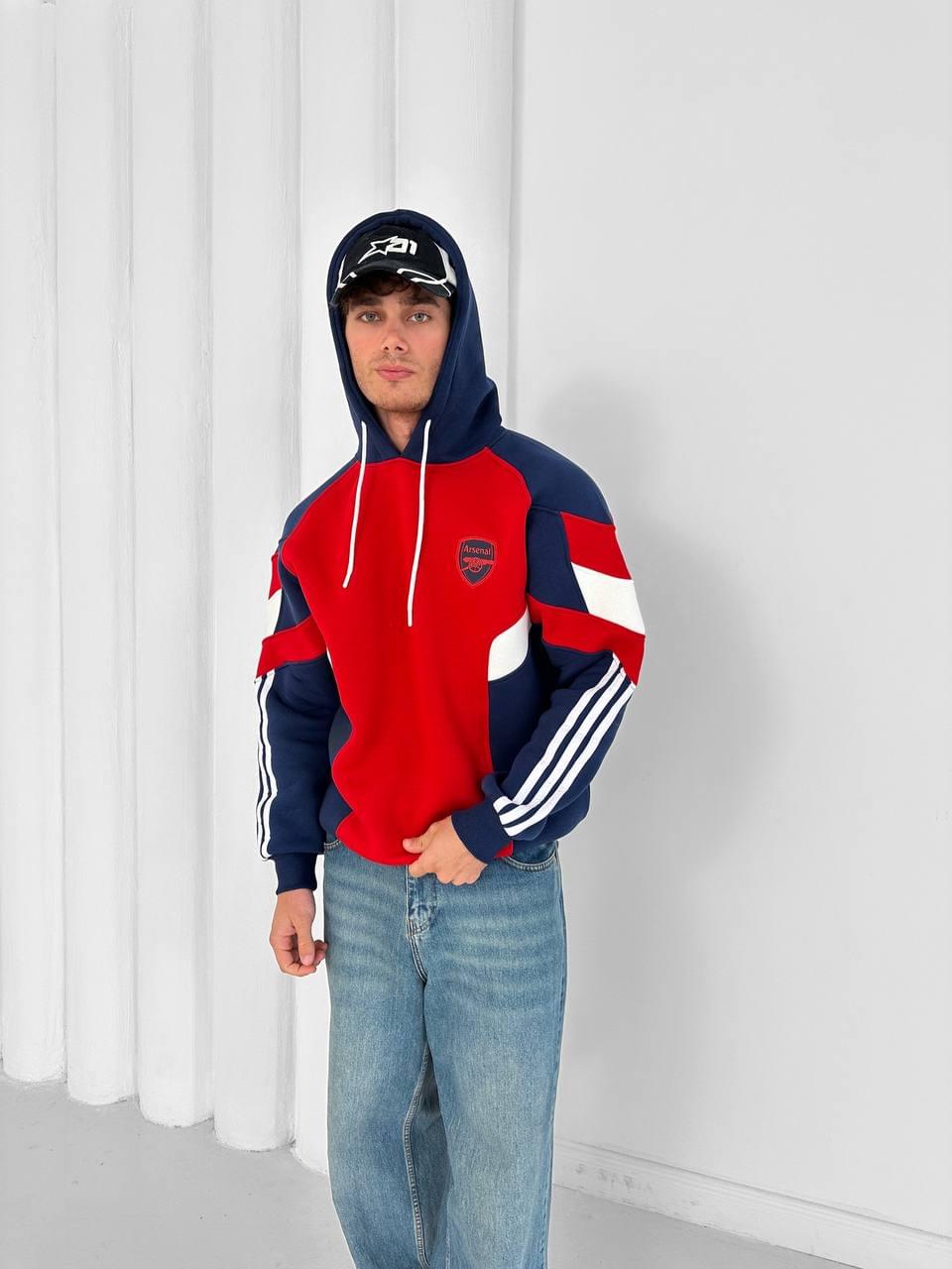 90s Blokecore Arsenal Hoodie, Retro Soccer Sweatshirt.