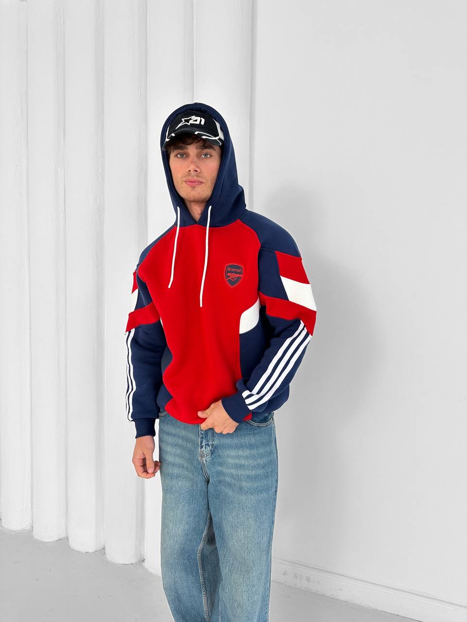 90s Blokecore Arsenal Hoodie, Retro Soccer Sweatshirt