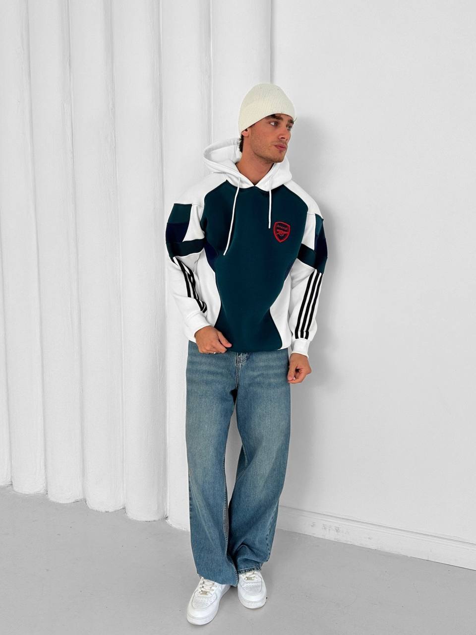 90s Blokecore Arsenal Hoodie, Retro Soccer Sweatshirt