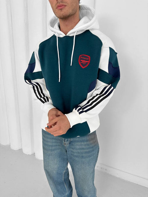 Vintage red and navy Arsenal hoodie with classic crest – Withinblack retro pullover