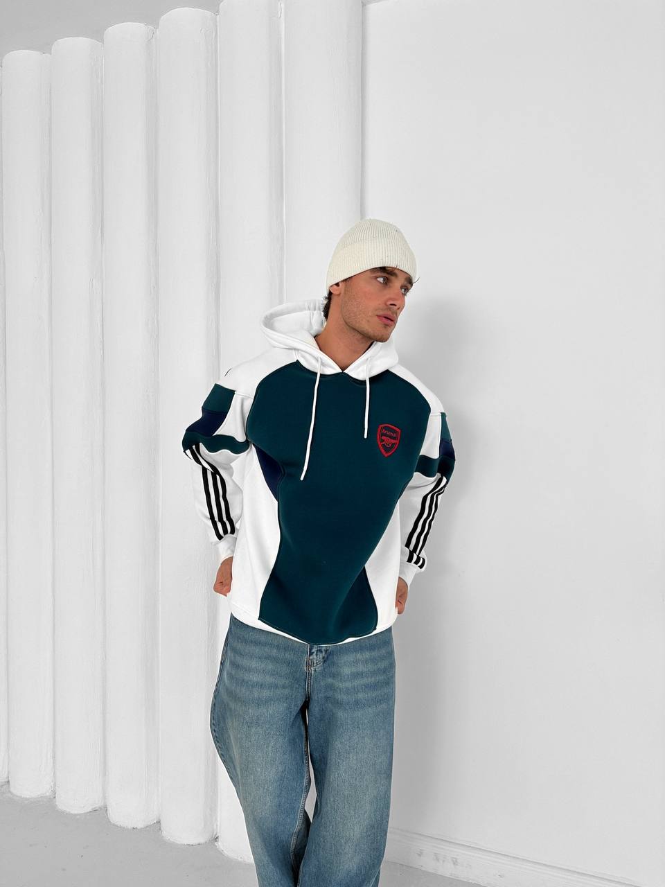 90s Blokecore Arsenal Hoodie, Retro Soccer Sweatshirt