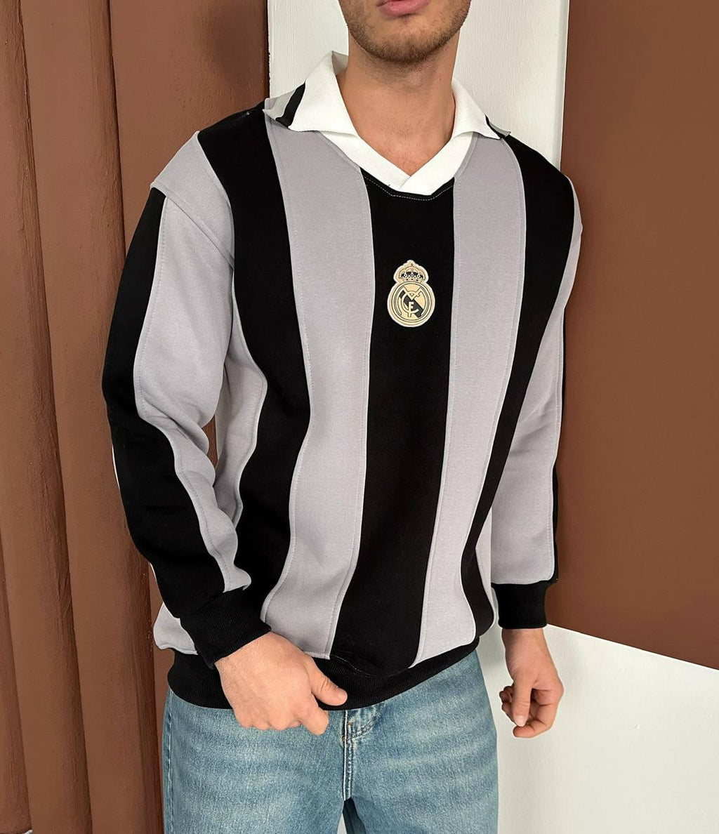 90s Blokecore Real Madrid Jersey, Retro Collared Soccer Polo.