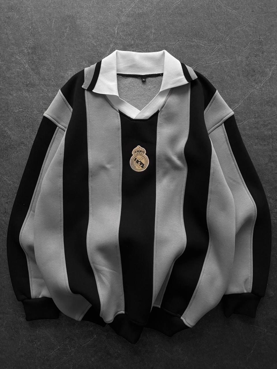 90s Blokecore Real Madrid Jersey, Retro Collared Soccer Polo.