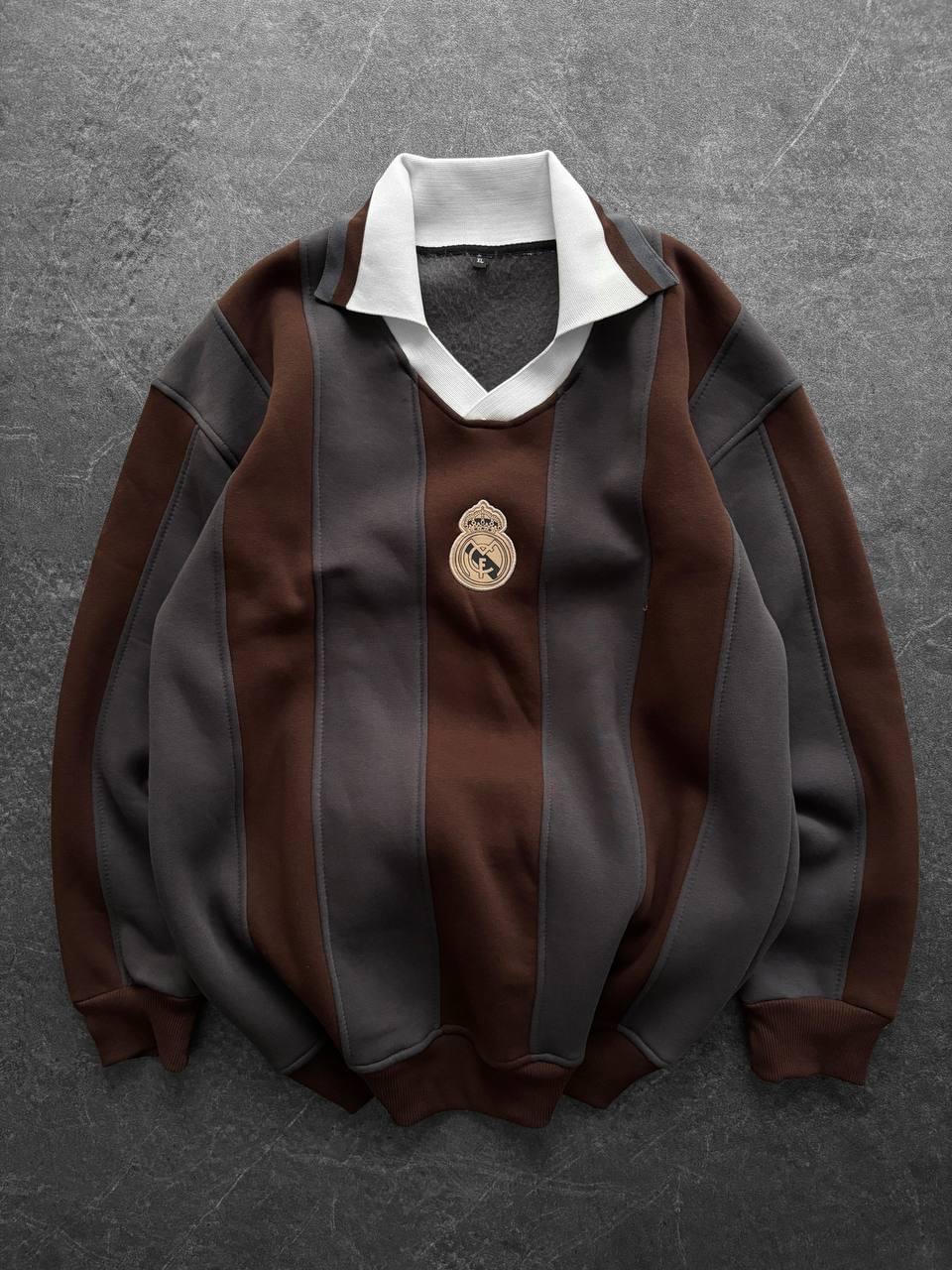 90s Blokecore Real Madrid Jersey, Retro Collared Soccer Polo.