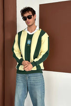 90s Brazil Retro Jersey, Blokecore Striped Soccer Sweatshirt