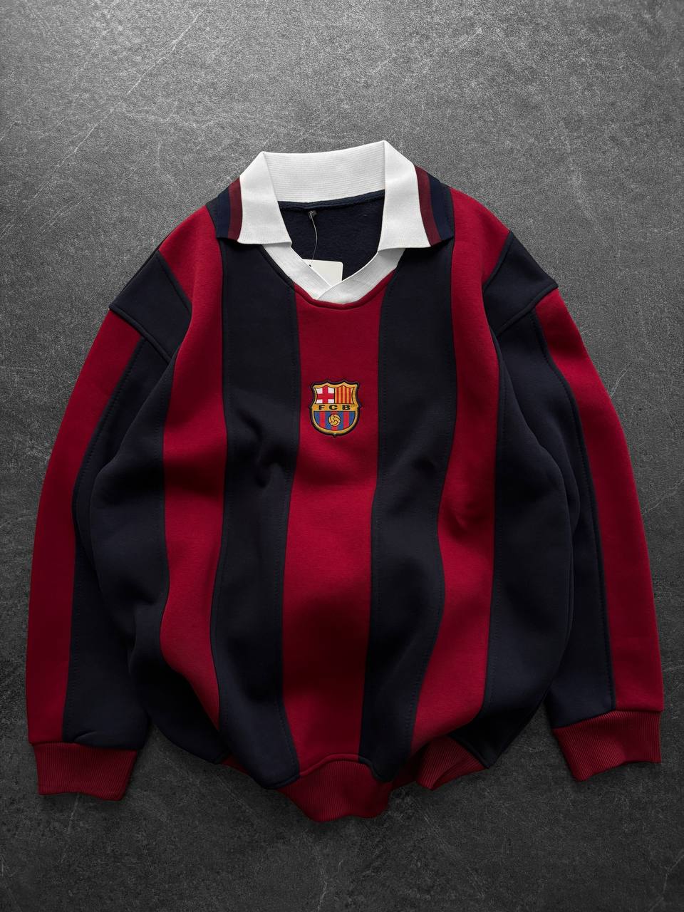 90s FC Barcelona Retro Jersey, Blokecore Barça Sweatshirt