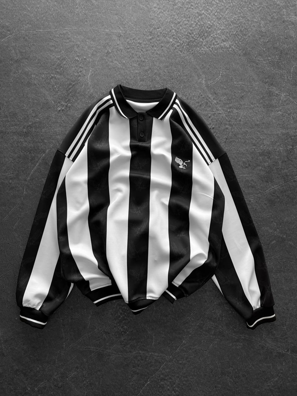 90s Retro Football Jersey Polo – Oversized Blokecore Longsleeve