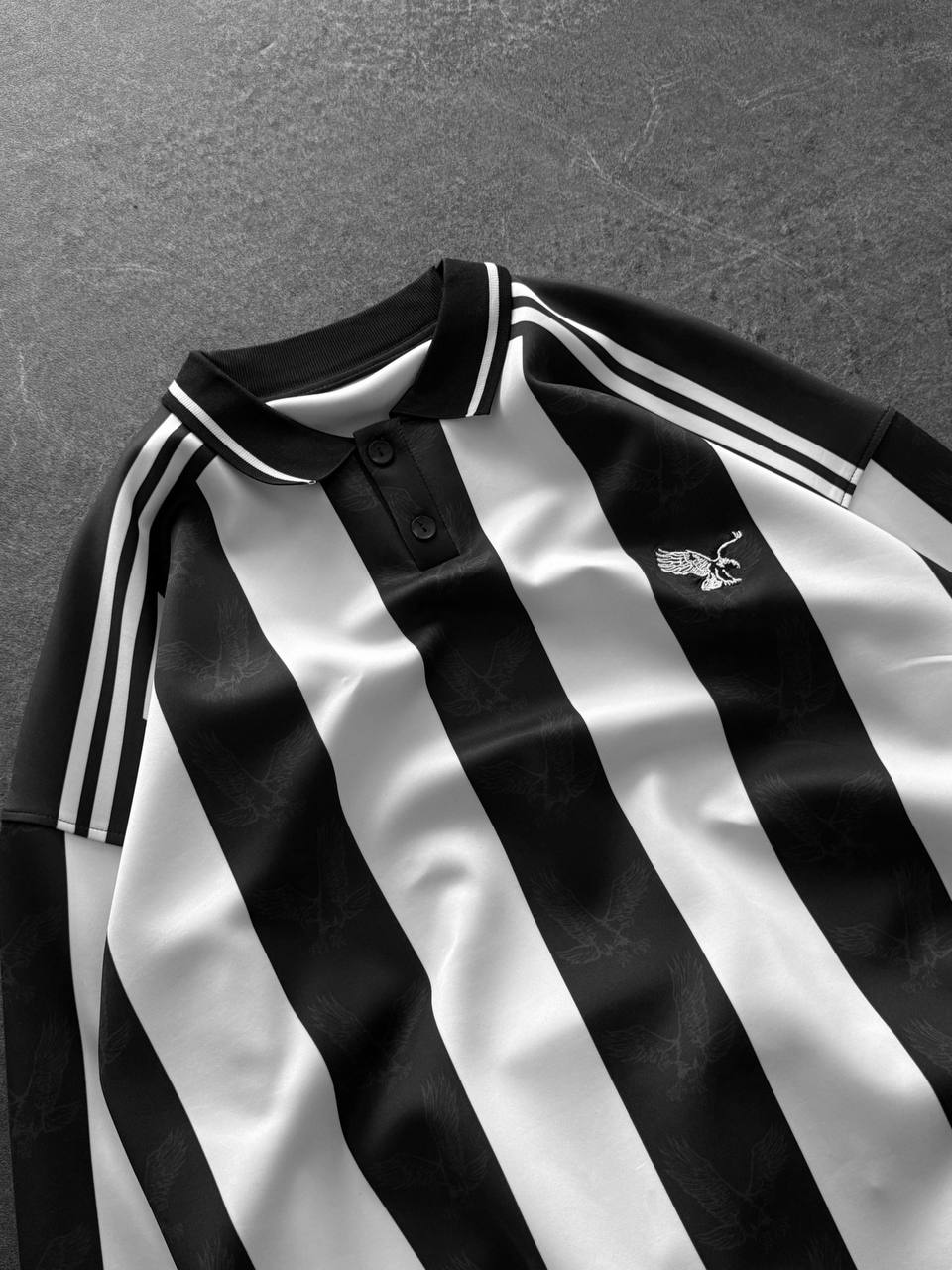 90s Retro Football Jersey Polo – Oversized Blokecore Longsleeve