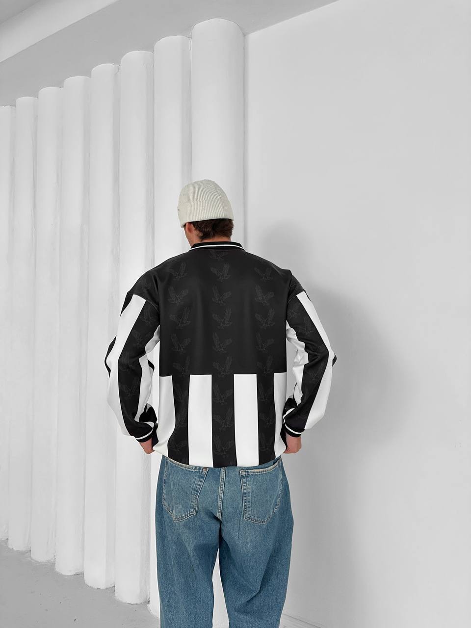 90s Retro Football Jersey Polo – Oversized Blokecore Longsleeve