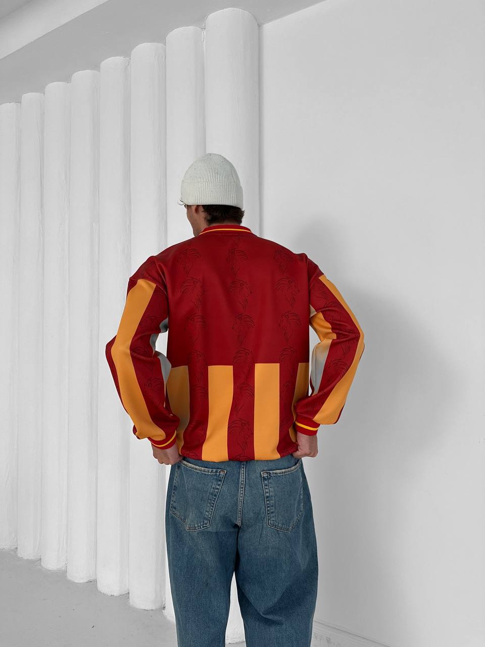 90s Retro Football Jersey Polo – Oversized Blokecore Longsleeve