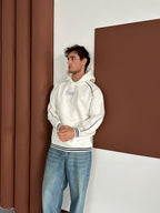 90s Retro Streetwear Hoodie with Piping, Embroidered SWD Logo