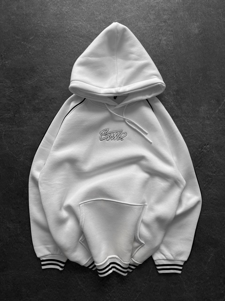 90s Retro Hoodie with Piping – Embroidered SWD Sweatshirt 90s Retro Hoodie with Piping – Embroidered SWD Sweatshirt