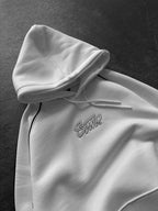 90s Retro Streetwear Hoodie with Piping, Embroidered SWD Logo