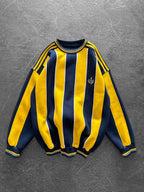 90s Vertical Stripe Crewneck Sweatshirt – Oversized Retro Blokecore Style