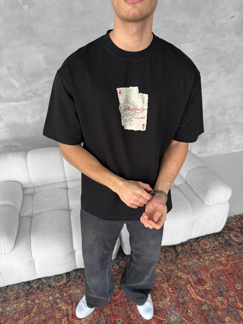 Ace of Spades Graphic T-Shirt – Playing Card Cotton Tee