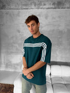 Three Stripes Graphic Cotton Tee – Classic Streetwear T-Shirt