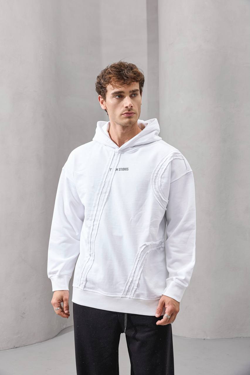 Asymmetric Seam Detail Oversized Hoodie in black – Withinblack streetwear