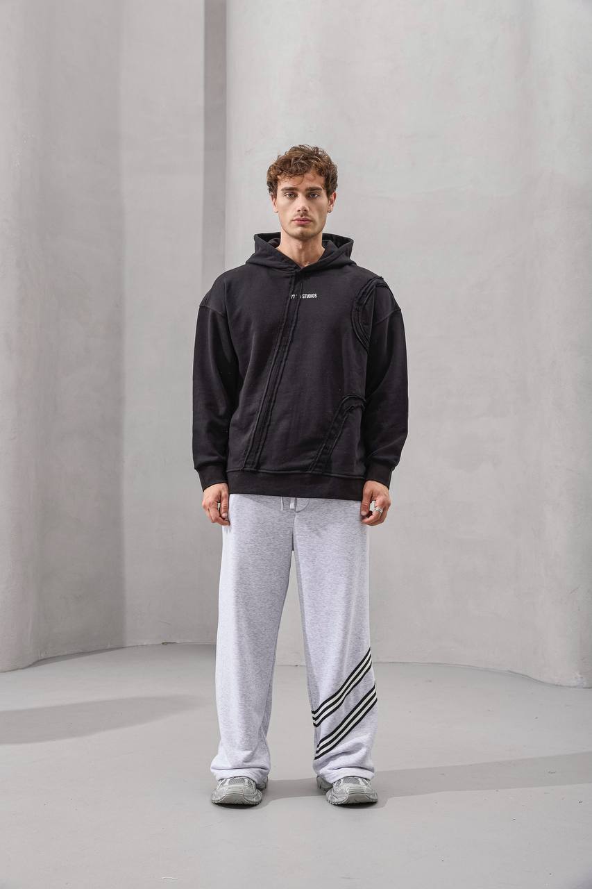 Asymmetric Seam Detail Oversized Hoodie