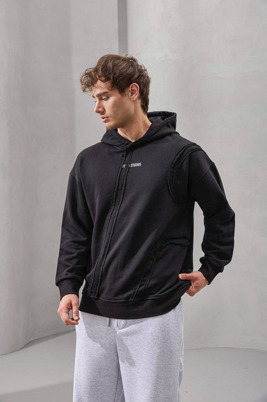 Asymmetric Seam Detail Oversized Hoodie