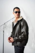 Aviator Edge Faux Shearling Flight Jacket – Leather Look