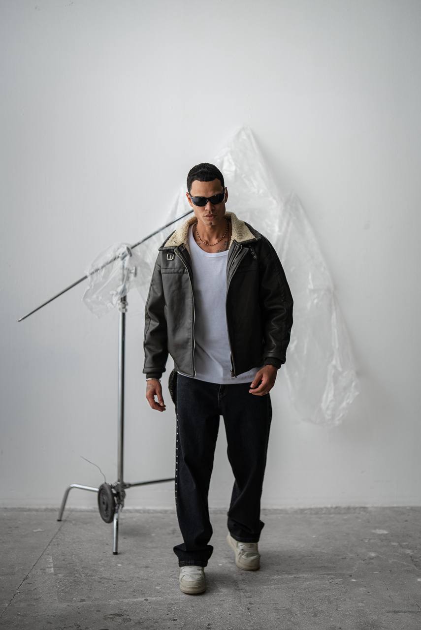 Aviator Edge Faux Shearling Flight Jacket – Leather Look