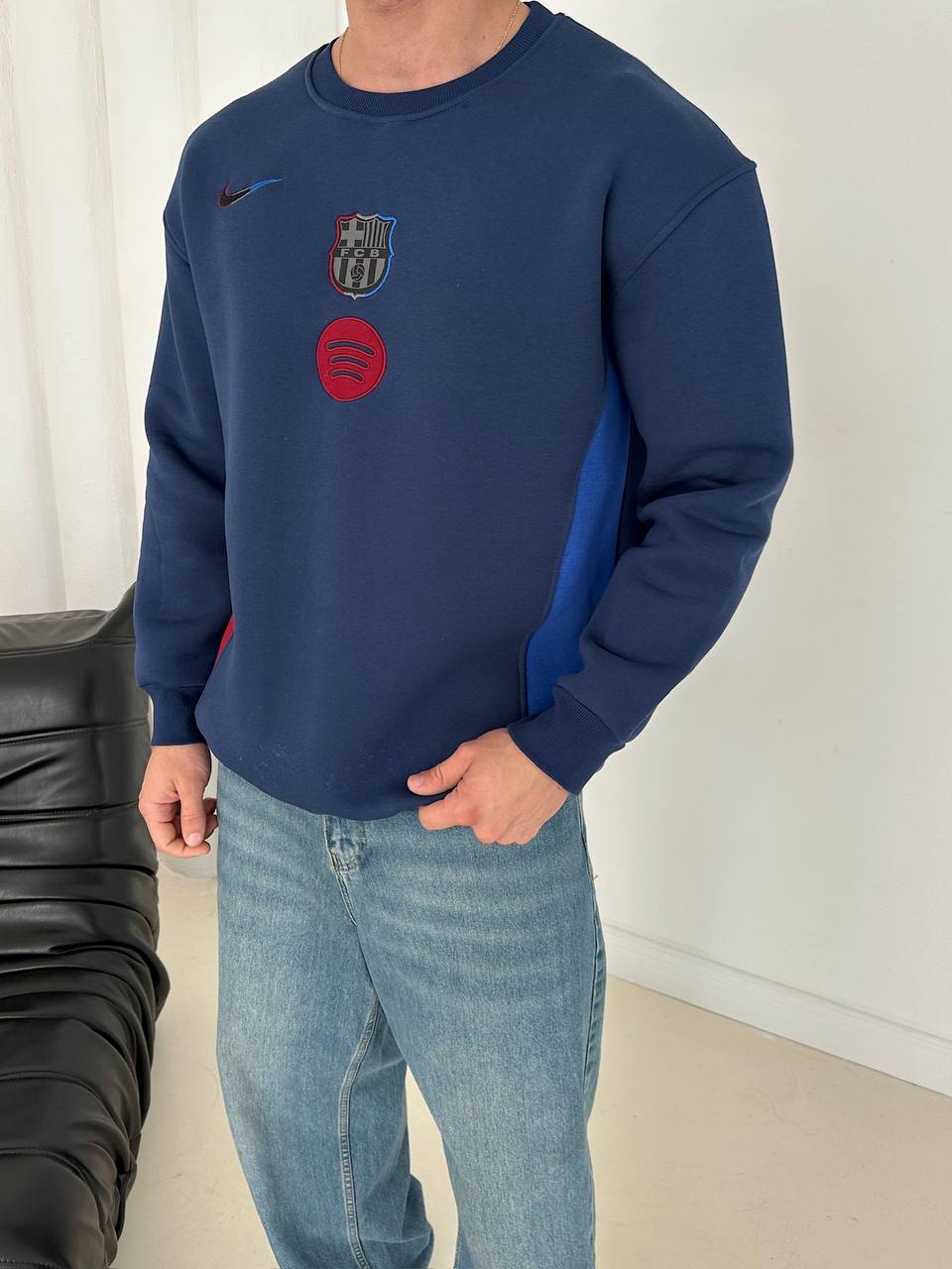 FC Barcelona Spotify Embroidered Crewneck Sweatshirt