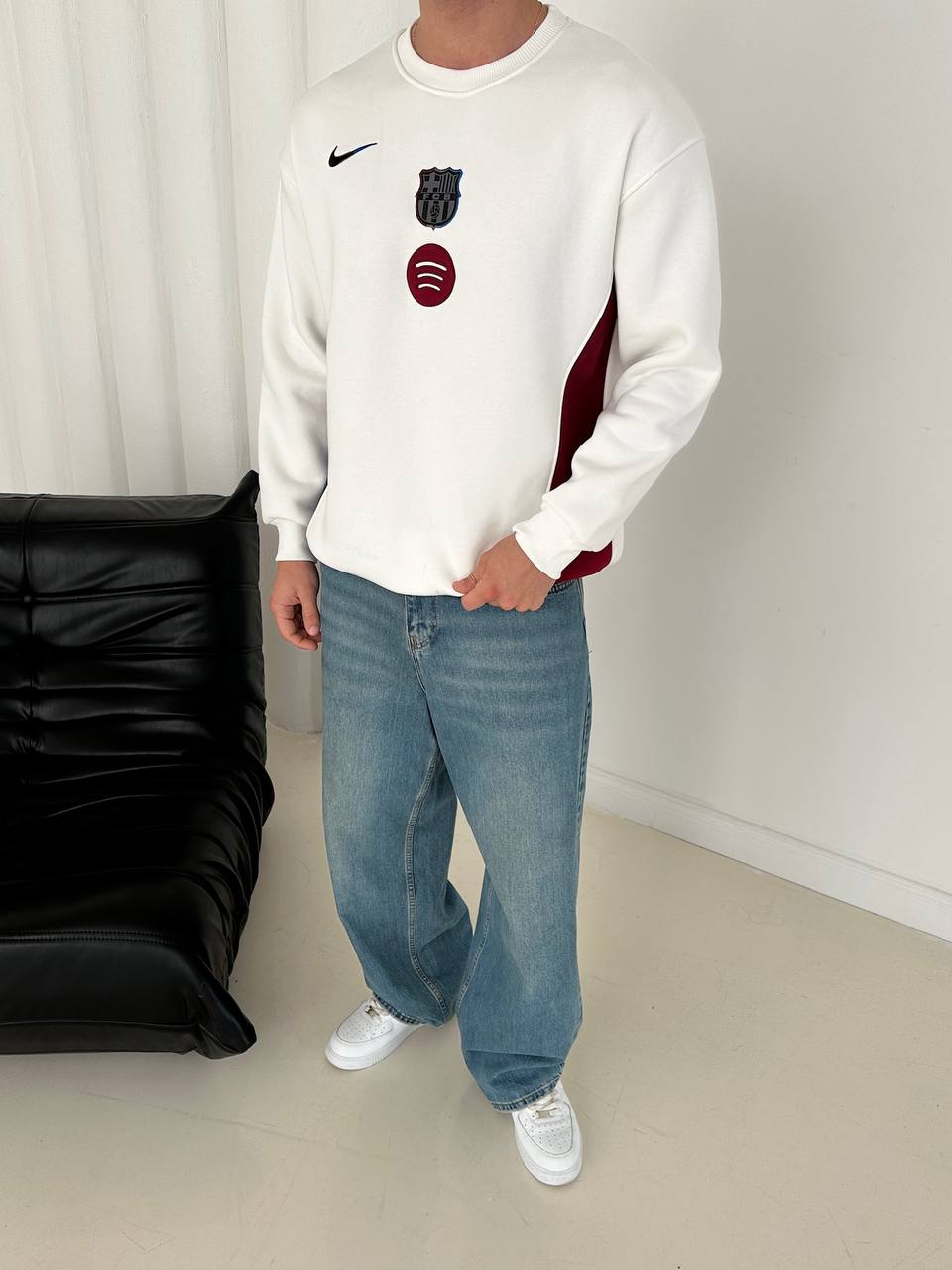 FC Barcelona Spotify Embroidered Crewneck Sweatshirt