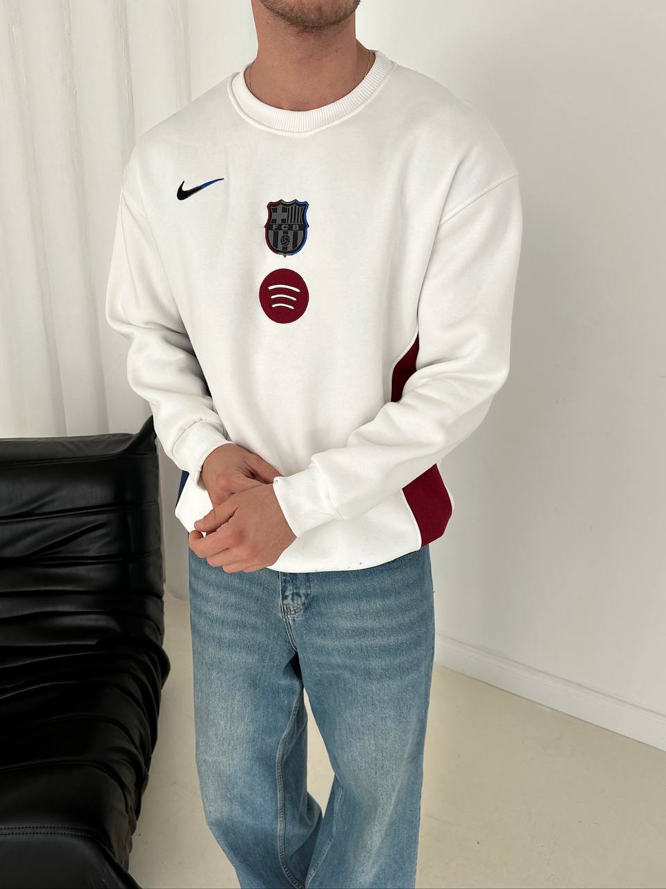 FC Barcelona Spotify Embroidered Crewneck Sweatshirt
