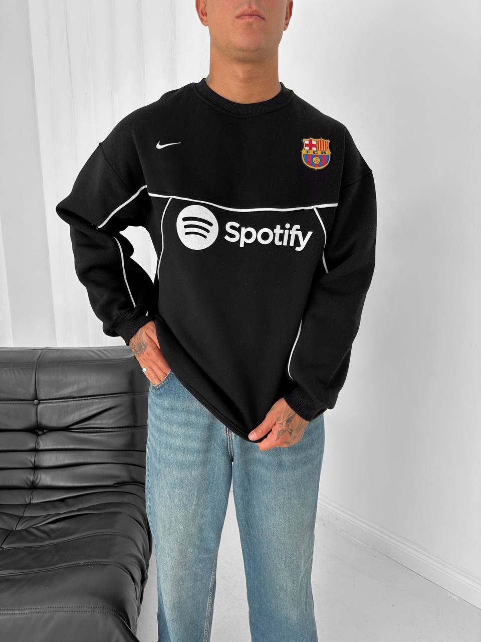 FC Barcelona "Spotify" Piped Crewneck