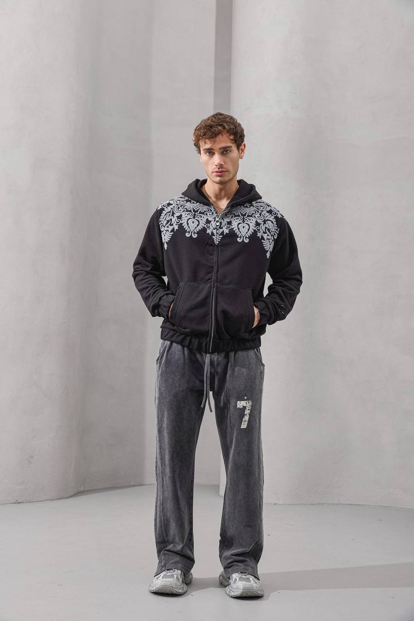 Baroque Y2K Zip-Up Hoodie