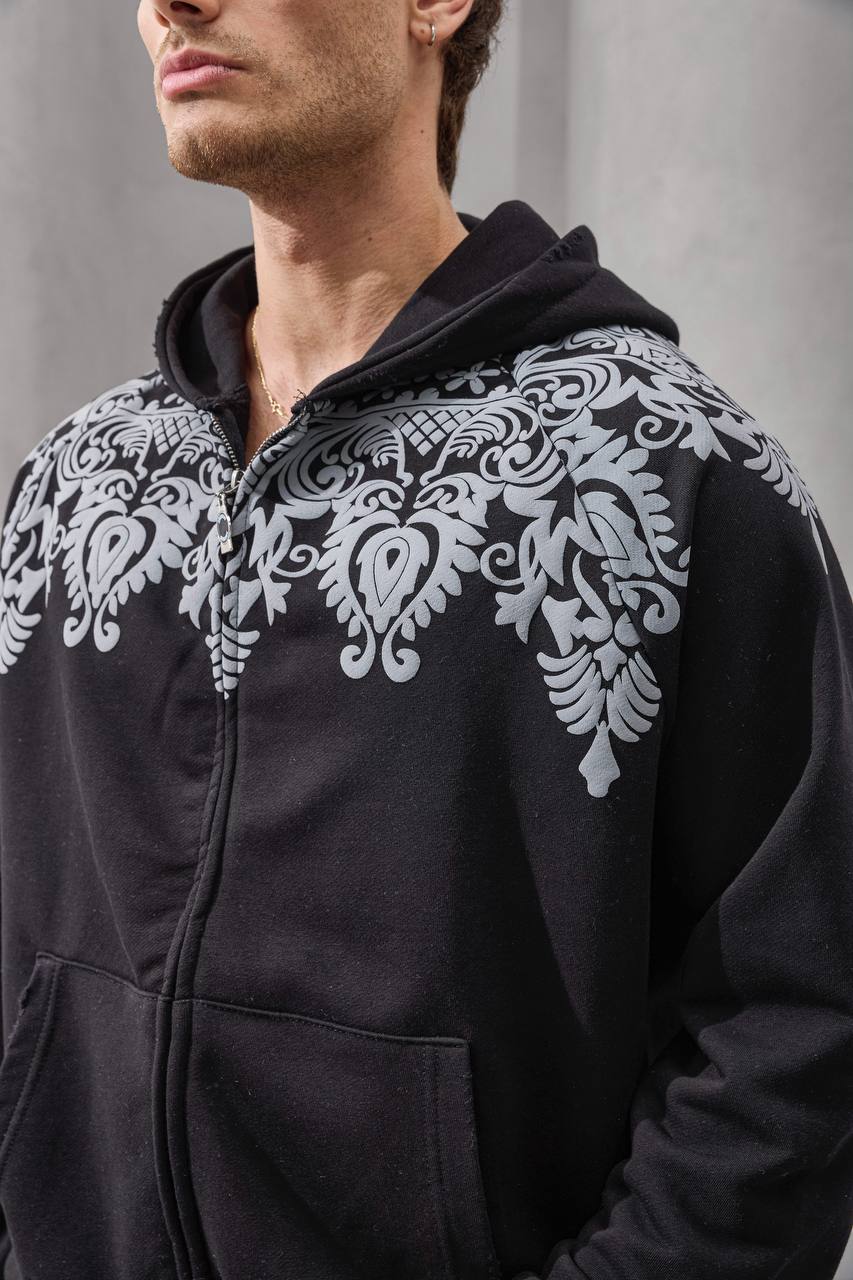 Baroque Y2K Zip-Up Hoodie