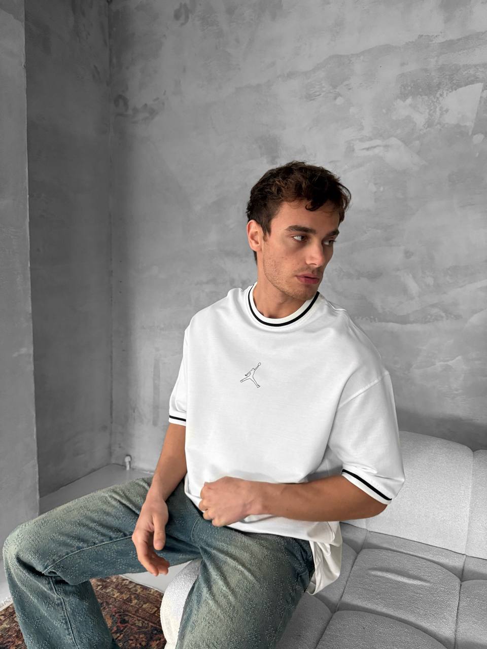 Jordan Logo Contrast Collar Cotton Tee