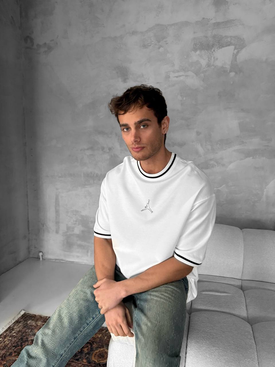 Jordan Logo Contrast Collar Cotton Tee