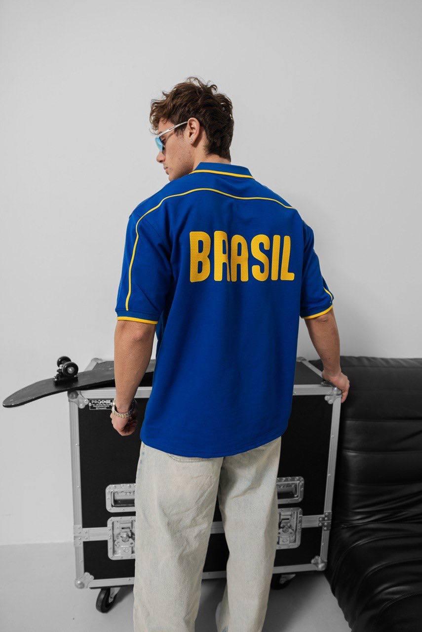 Brazil Football Jersey - Retro Graphic Tee - Vintage Soccer Shirt - Brasil Fan Top.