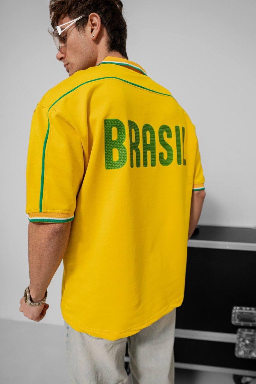 Brazil Football Jersey - Retro Graphic Tee - Vintage Soccer Shirt - Brasil Fan Top.