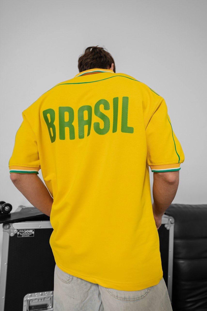 Brazil Football Jersey - Retro Graphic Tee - Vintage Soccer Shirt - Brasil Fan Top.