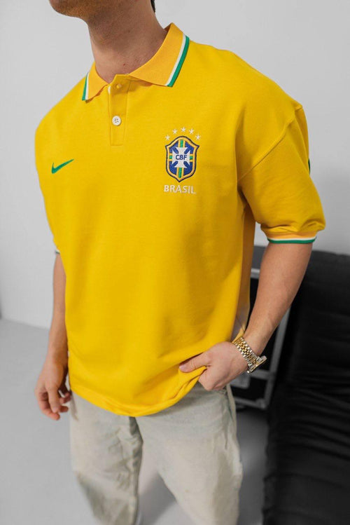 Brazil Football Jersey - Retro Graphic Tee - Vintage Soccer Shirt - Brasil Fan Top.