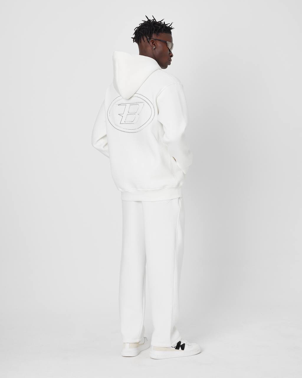 Brother Oversized Hoodie Sweatshirt - Embroidered and Raised Details