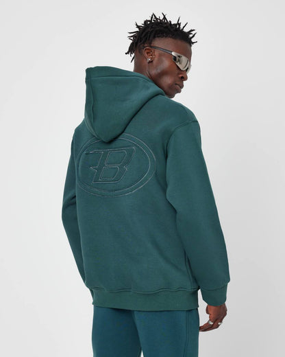 Brother Oversized Hoodie Sweatshirt - Embroidered and Raised Details