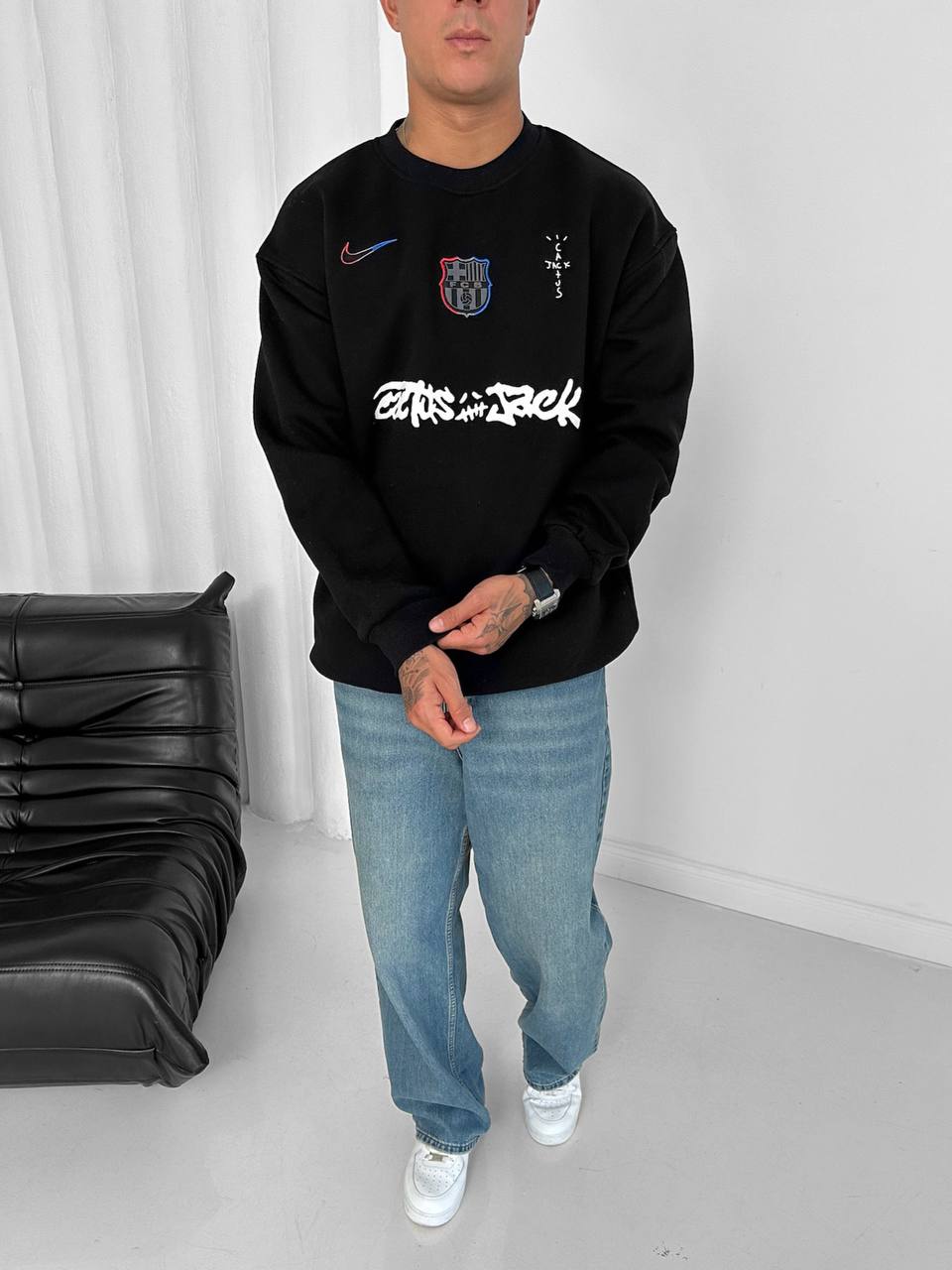 Cactus Jack x FC Barcelona Retro Blokecore Crewneck