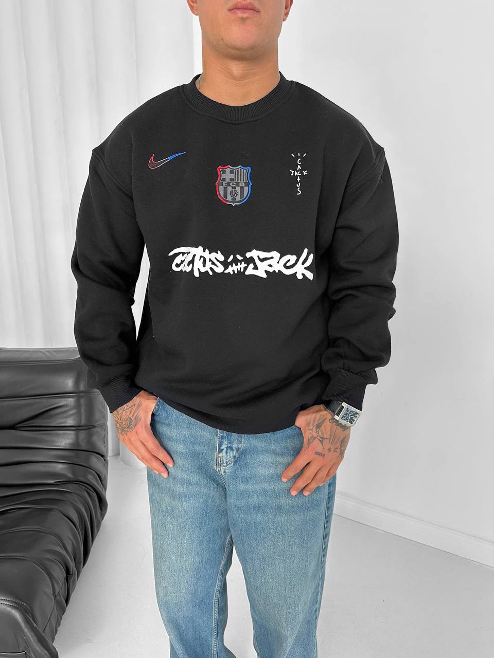 Cactus Jack x FC Barcelona Retro Blokecore Crewneck
