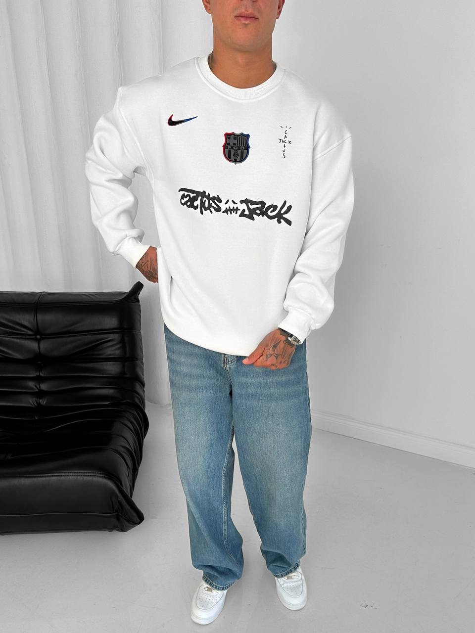 Cactus Jack x FC Barcelona Retro Blokecore Crewneck