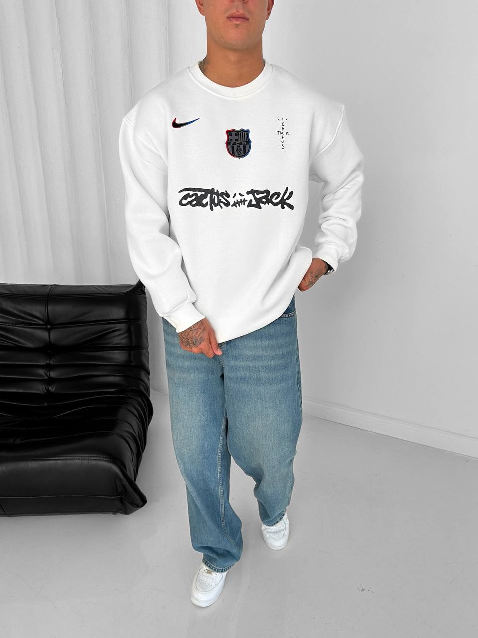 Cactus Jack x FC Barcelona Retro Blokecore Crewneck