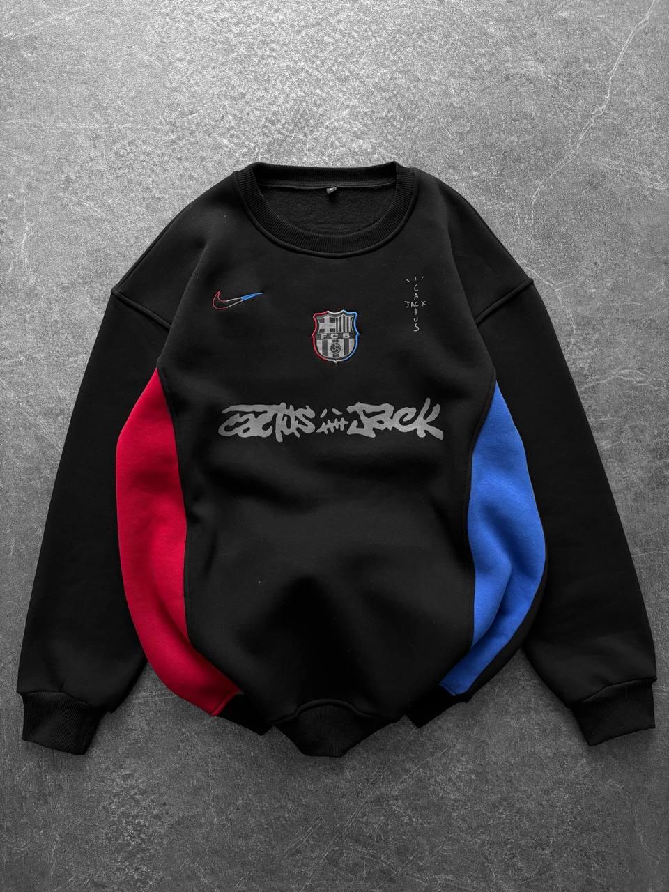 Cactus Jack x FC Barcelona Panelled Crewneck Sweatshirt.